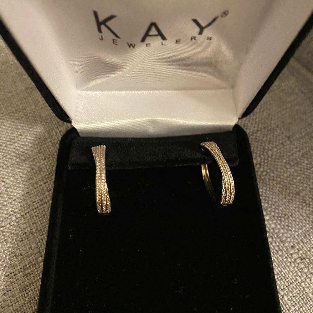 Diamond hoop earrings